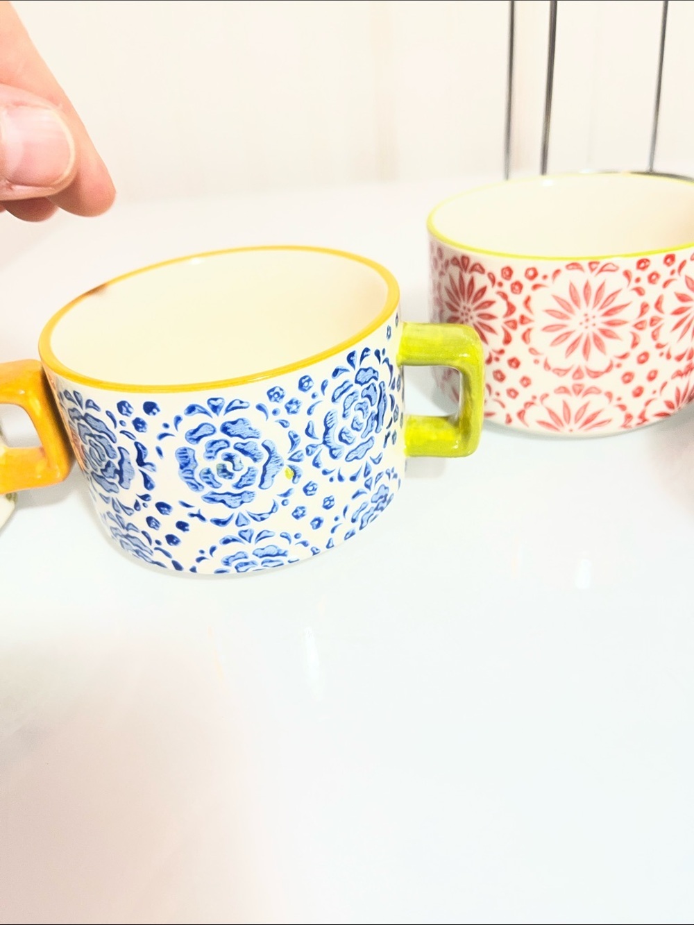 Pier 1 Imports set of four stacking mugs, espresso style (in tree) stoneware - Picture 7 of 14
